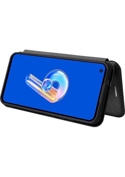 Asus Zenfone 9 Için Kılıf Deri Folio Flip Case Manyetik Karbon Fiber (Yurt Dışından) fiyatları