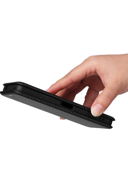 Asus Zenfone 9 Için Kılıf Deri Folio Flip Case Manyetik Karbon Fiber (Yurt Dışından) fırsatları