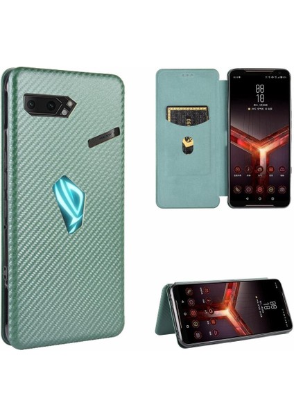 Asus Rog Telefon 2 ZS660KL Deri Folio Flip Case Kart Ekleme Için Kılıf (Yurt Dışından)