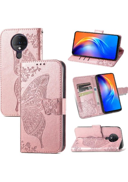 Tecno Spark 6 Kanat Çok Renkli Iş Kelebek Cüzdan Için Kılıf (Yurt Dışından)
