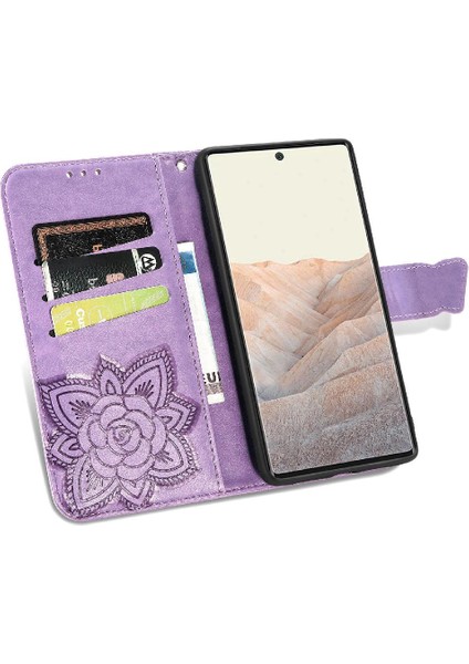 Google Pixel 6 Pro Cüzdan Kanat Iş Çok Renkli Kelebek Için Kılıf (Yurt Dışından)