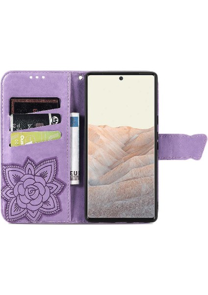 Google Pixel 6 Pro Cüzdan Kanat Iş Çok Renkli Kelebek Için Kılıf (Yurt Dışından)