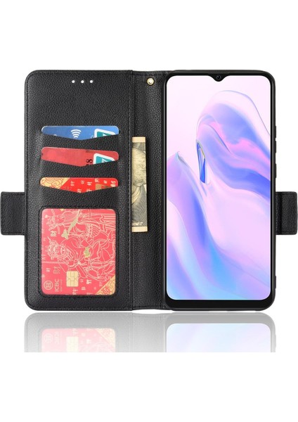 Blackview A70 Manyetik Pu Deri Kart Yuvaları Tutucu Yan Toka Için Kılıf (Yurt Dışından)