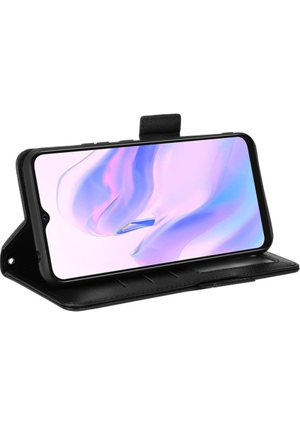 Blackview A70 Manyetik Pu Deri Kart Yuvaları Tutucu Yan Toka Için Kılıf (Yurt Dışından)