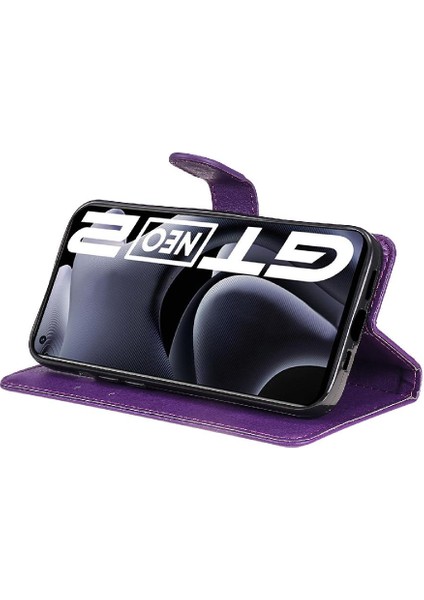Realme Gt Neo2 Yüksek Kaliteli Deri Klasik Düz Renk Için Flip Case (Yurt Dışından)