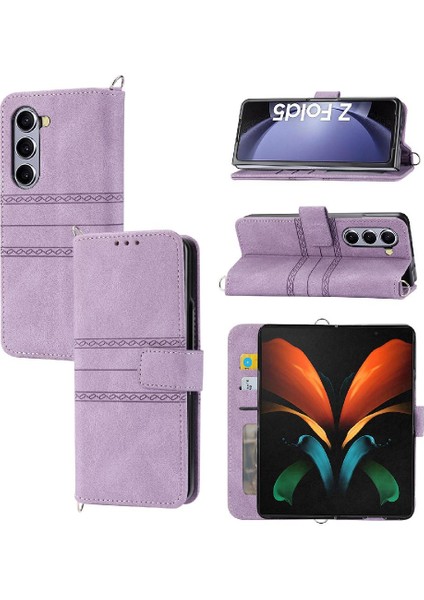 Samsung Galaxy Z Için Flip Case Magnetic 5 Manyetik Kapatma Cüzdan Kılıf Pu (Yurt Dışından)