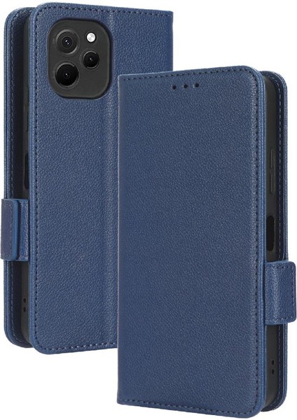 Huawei Nova Y61 Manyetik Pu Deri Kart Yuvaları Tutucu Cüzdan Yan (Yurt Dışından)