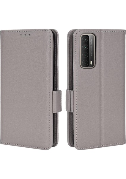Huawei P Akıllı 2021 Pu Deri Yan Toka Cüzdan Manyetik Kart (Yurt Dışından)