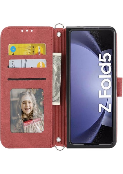 Samsung Galaxy Z Için Flip Case Magnetic 5 Manyetik Kapatma Cüzdan Kılıf Pu (Yurt Dışından)