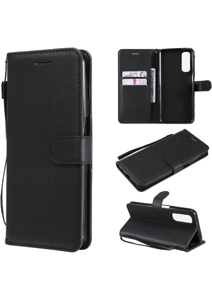 Kart Yuvası Iş Cüzdanı ile Realme 7 Klasik Düz Renk Için Flip Case (Yurt Dışından)