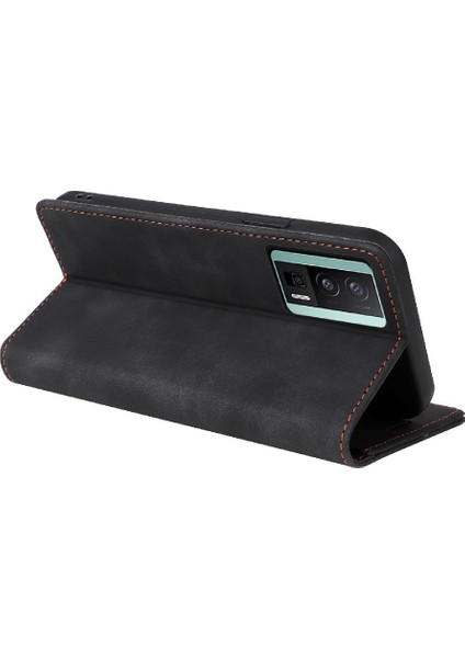 Xiaomi Poco F5 Pro Için Flip Case Cüzdan Kapak Çevirin Basit Iş Deri (Yurt Dışından)