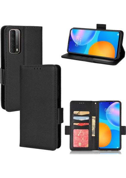 Huawei P Akıllı 2021 Pu Deri Yan Toka Cüzdan Manyetik Kart (Yurt Dışından)