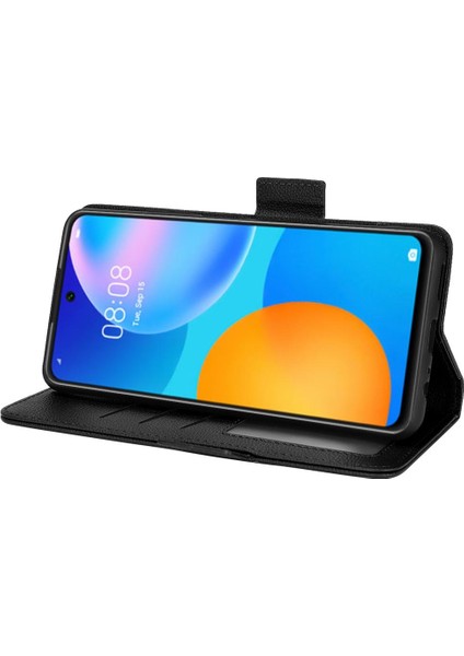 Huawei P Akıllı 2021 Pu Deri Yan Toka Cüzdan Manyetik Kart (Yurt Dışından)