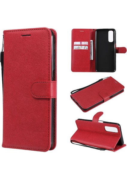 Kart Yuvası Iş Cüzdanı ile Realme 7 Klasik Düz Renk Için Flip Case (Yurt Dışından)