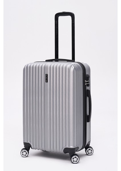 4'lü Valiz Seti Elatae Valiz Büyük - Orta - Kabin Boy ve Makyaj Gri 1020 modelleri