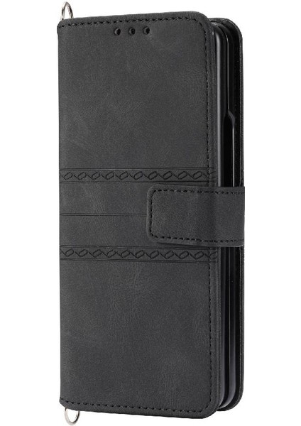 Samsung Galaxy Z Için Flip Case Magnetic 5 Manyetik Kapatma Cüzdan Kılıf Pu (Yurt Dışından)