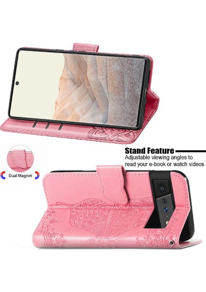 Google Pixel 6 Pro Cüzdan Kanat Iş Çok Renkli Kelebek Için Kılıf (Yurt Dışından)