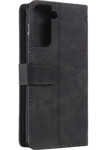 Samsung Galaxy S21 Artı Kickstand Cüzdan Kordon 9 Kart Pu Için Flip Case (Yurt Dışından)