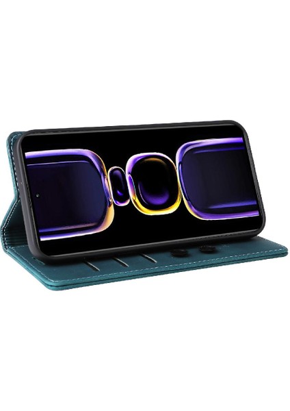 Xiaomi Poco F5 Pro Için Flip Case Cüzdan Kapak Çevirin Basit Iş Deri (Yurt Dışından)