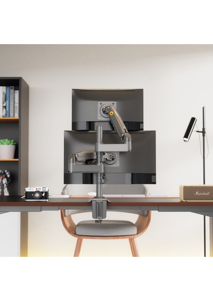 NB H180 22-32" Çift Kol Amortisörlü 2-12 kg Monitör Standı Siyah