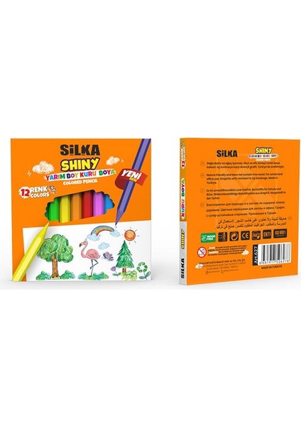 12'li Shıny Yarım Boy Kuru Boya Kalemi Seti