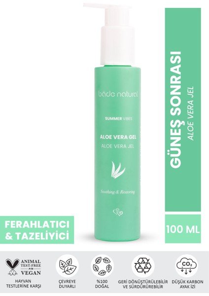 Bade Natural Aloe Vera Jel %100 Doğal 100 ml