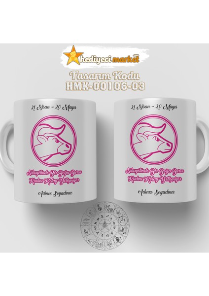 Boğa Burcu Kadınına Özel Beyaz Kupa Bardak - HMK-00106-03 modelleri