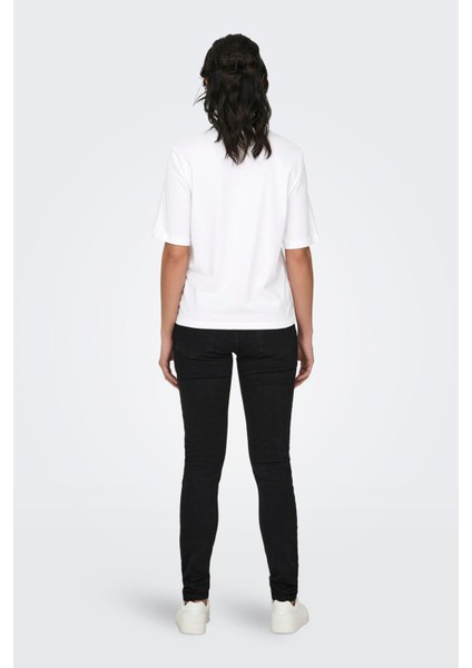 Onldorte Baskılı Bisiklet Yaka % 100 Pamuk Kadın T Shirt 15259091 modelleri