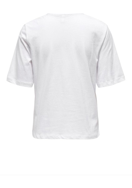 Onldorte Baskılı Bisiklet Yaka % 100 Pamuk Kadın T Shirt 15259091 indirimleri