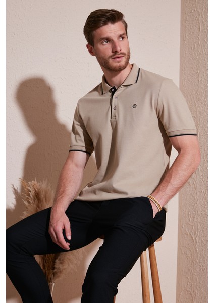 % 100 Pamuk Düğmeli Slim Fit Polo Yaka T Shirt Erkek Polo Yaka T Shirt 5902118