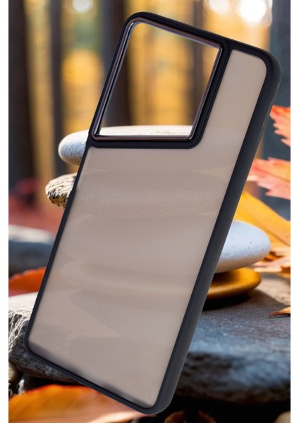 Tecno Pova 5 Kılıf Metal Çerçeve Hassas Butonlu Renkli Buzlu Şeffaf Transparan Kapak