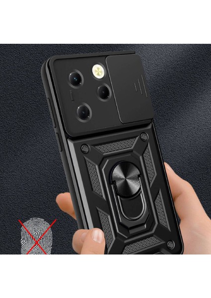 Tecno Spark 20 Pro Kılıf Kamera Korumalı Sürgülü Yüzüklü Armor Military Tank Koruyucu Kapak