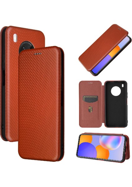Kart ile Huawei Y9A Tam Koruma Deri Folio Flip Case Için Kılıf (Yurt Dışından)