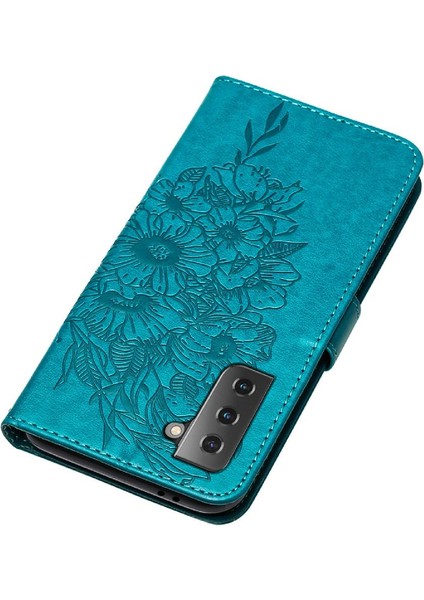 Samsung Galaxy S22 5g Kabartma Kelebek Premium Deri Flip Case (Yurt Dışından)