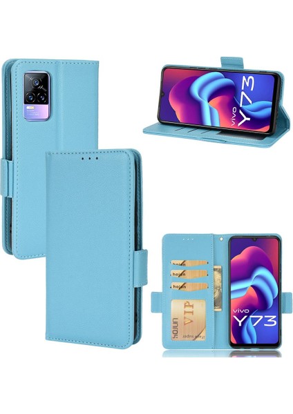 Vivo V21E 4g Için KILIF/Y73 2021 Yan Toka Kart Yuvaları Tutucu Cüzdan Pu (Yurt Dışından)