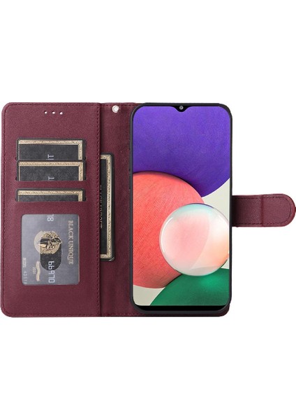 Mellow Shop Samsung Galaxy A22 5g Için Flip Case Darbeye Basit Iş Cüzdan (Yurt Dışından)