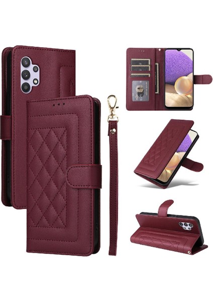 Samsung Galaxy A32 5g Için Flip Case Cüzdan Kapak Kapak Basit Iş (Yurt Dışından)