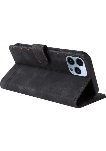Iphone 13 Için Flip Case Pro Max Basit Iş Kapak Çevirin Cüzdan Deri (Yurt Dışından)
