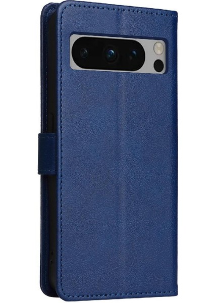 Google Piksel 8 Pro Klasik Düz Renk Yüksek Kaliteli Deri Için Flip Case (Yurt Dışından)