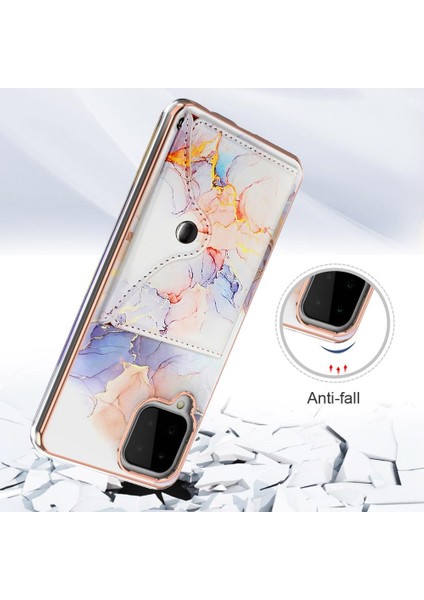 Samsung Galaxy M32 Ince Cüzdan Mermer Kart Yuvaları Yumuşak Tpu Tampon (Yurt Dışından)