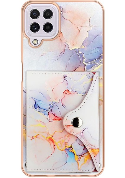Samsung Galaxy M32 Ince Cüzdan Mermer Kart Yuvaları Yumuşak Tpu Tampon (Yurt Dışından)