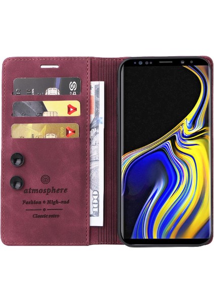 Samsung Galaxy Not 9 Için Flip Case Deri Kılıf Cüzdan Darbeye Çevir (Yurt Dışından)