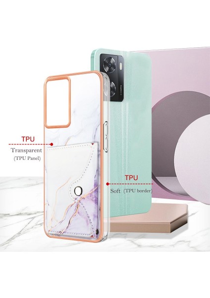 Oneplus Nord N300 5g Yumuşak Tpu Tampon Ince Cüzdan Mermer Kart Yuvaları (Yurt Dışından)