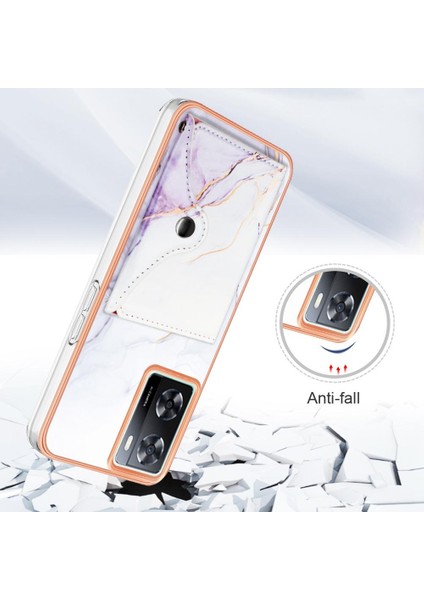 Oneplus Nord N300 5g Yumuşak Tpu Tampon Ince Cüzdan Mermer Kart Yuvaları (Yurt Dışından)