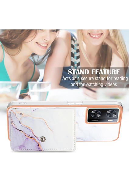 Oneplus Nord N300 5g Yumuşak Tpu Tampon Ince Cüzdan Mermer Kart Yuvaları (Yurt Dışından)