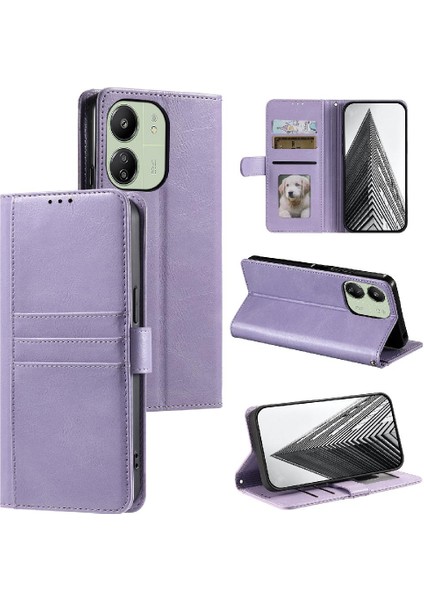 Xiaomi Poco C65 6 Kart Yuvaları Cüzdan Kickstand Pu Deri Için Flip Case (Yurt Dışından)