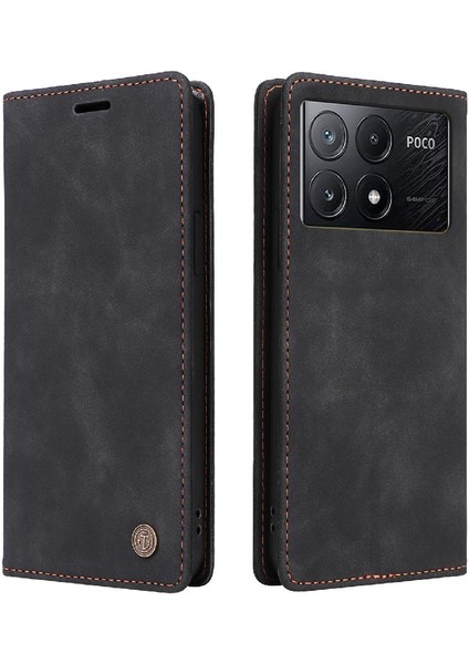 Xiaomi Poco X6 Pro Flip Kapak Için Flip Case Darbeye Deri Kılıf (Yurt Dışından)
