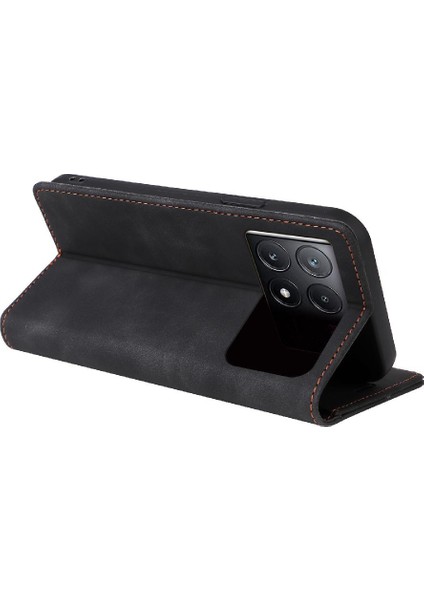 Xiaomi Poco X6 Pro Flip Kapak Için Flip Case Darbeye Deri Kılıf (Yurt Dışından)