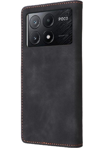 Xiaomi Poco X6 Pro Flip Kapak Için Flip Case Darbeye Deri Kılıf (Yurt Dışından)