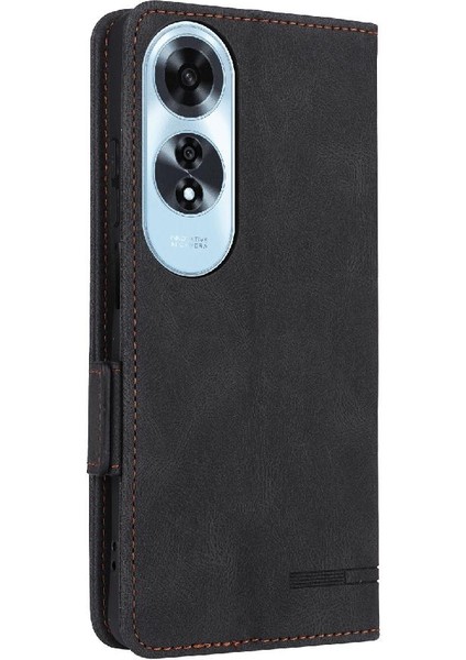 Oppo A60 4g Manyetik Karbon Fiber Deri Için Kılıf Folio Flip Case Tam (Yurt Dışından) modelleri